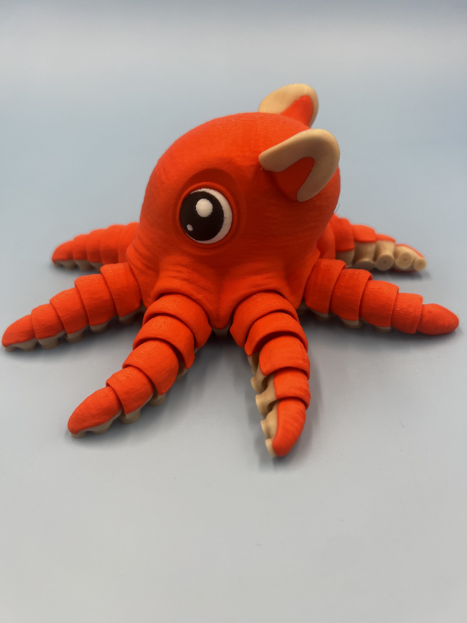 Flapjack Octopus 3D printed articulated fidget toy sideview