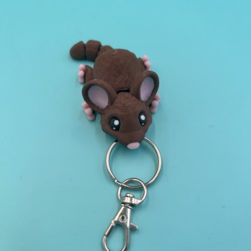 Mouse Brown flexi keyring